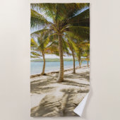 Tropical palm beach photo ビーチタオル (正面)