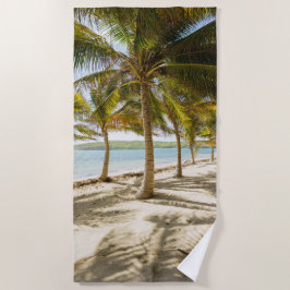 Tropical palm beach photo ビーチタオル