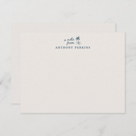 Tropical Palm Coastal Beach Personalized Note Card 招待状 (正面/裏面)
