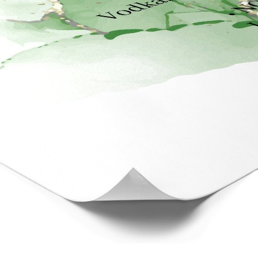 Tropical Palm Drinks Menu Wedding Sign ポスター (角)