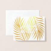 Tropical Palm Frondsの写真結婚ありがとう 箔カード (封筒付き正面)