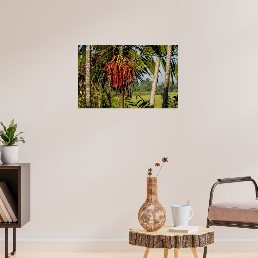 Tropical Palm Fruit Island Landscape Poster Print ポスター (リビング3)