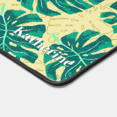 Tropical Palm Green Beige デスクマット (コーナー)