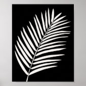 Tropical Palm Leaf Black ポスター (正面)