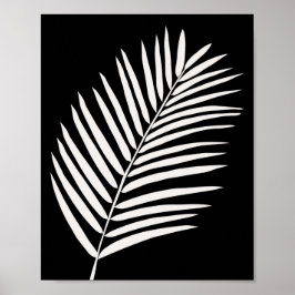 Tropical Palm Leaf Black ポスター