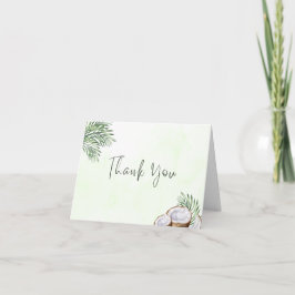 Tropical Palm Leaf & Coconut Thank You Card サンキューカード