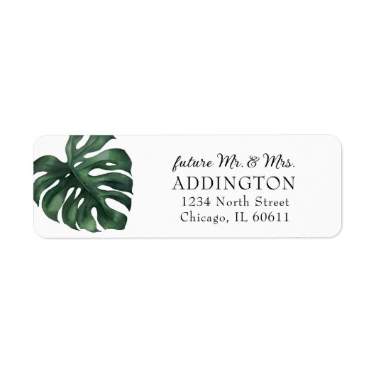 Tropical Palm Leaf Return Address Label ラベル (正面)