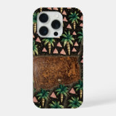  Tropical Palm & Leather Wallet Pattern iPhone 15  iPhoneケース (裏面)