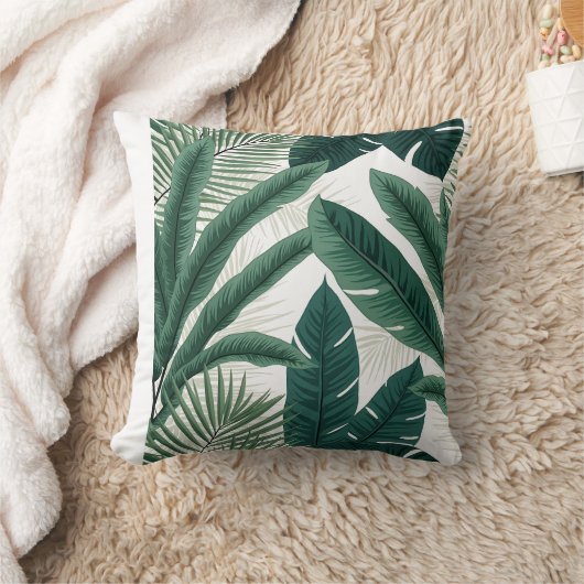 Tropical Palm Leaves クッション (ブランケット)