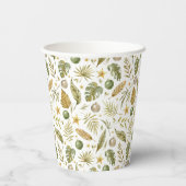 Tropical Palm Leaves Christmas 紙コップ (裏面)