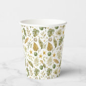 Tropical Palm Leaves Christmas 紙コップ (右)