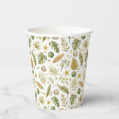 Tropical Palm Leaves Christmas 紙コップ (正面)