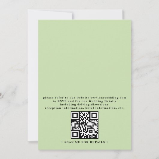 Tropical Palm Leaves Destination QR Code Wedding 招待状 (裏面)