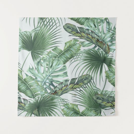 Tropical palm leaves, monstera, banana leaf, jungl タペストリー (正面)