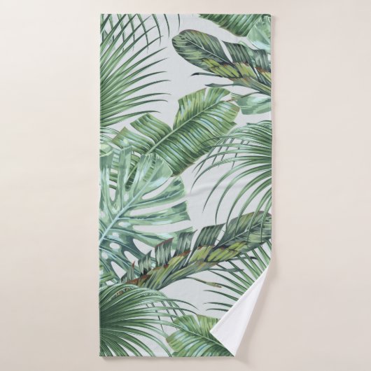 Tropical palm leaves, monstera, banana leaf, jungl バスタオル (バスタオル)