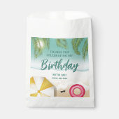 Tropical Palm Leaves Sand Beach Birthday Thank You フェイバーバッグ (正面)