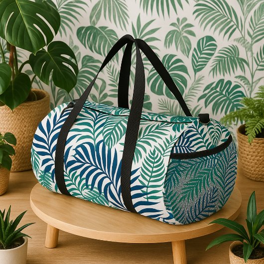 Tropical Palm Leaves Seamless Pattern ダッフルバッグ