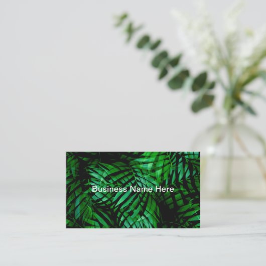 Tropical Palm Leaves Theme Business Cards 名刺 (スタンド正面)
