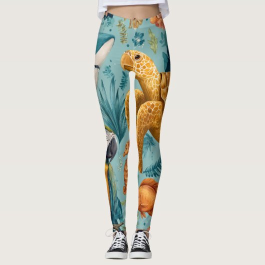 Tropical Palm Leggings レギンス (正面)