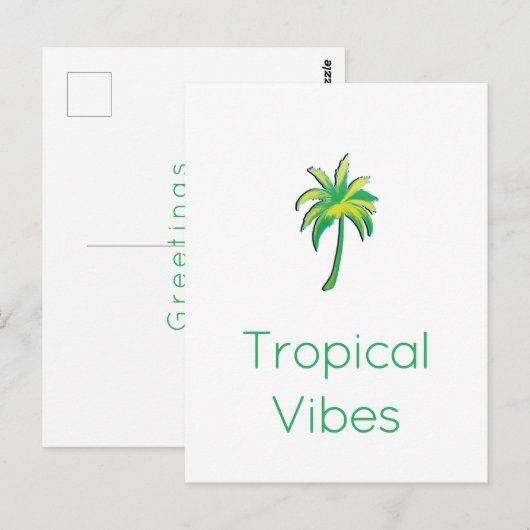 Tropical palm tree card  ポストカード (正面/裏面)