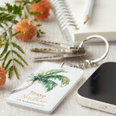 Tropical Palm Tree Christmas Holiday Keepsake キーホルダー (正面右)