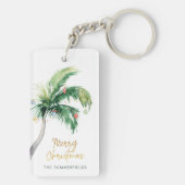 Tropical Palm Tree Christmas Holiday Keepsake キーホルダー (裏面)