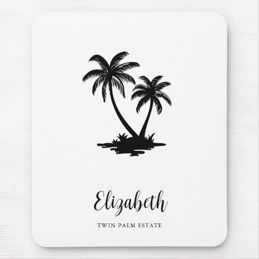 Tropical Palm Tree Coastal Personalized マウスパッド (正面)