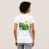 Tropical Palm Tree Hyacinth Macaw Art Tee Shirt Tシャツ (裏面フル)