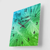 Tropical palm tree leafs photo custom スクエア壁時計 (傾斜)