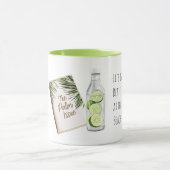 Tropical Palm Tree Leaves Green White Limes Beach マグカップ (中央)