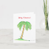 Tropical Palm Tree Merry Christmas Card w/ Lights! カード (正面)