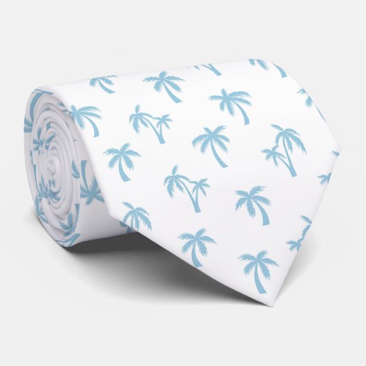 Tropical Palm Tree pattern baby blue ネクタイ (ロール)