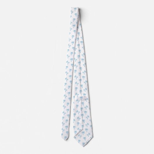 Tropical Palm Tree pattern baby blue ネクタイ (裏面)