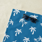 Tropical Palm Tree pattern blue ビーチタオル (インサイチュ)