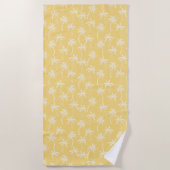 Tropical Palm Tree pattern yellow ビーチタオル (正面)