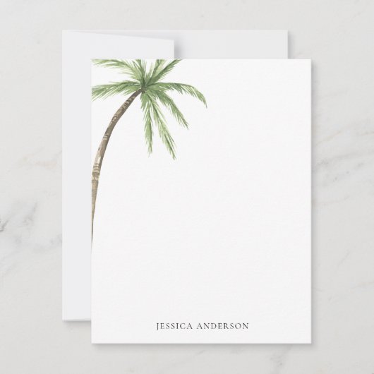 Tropical Palm Tree Personalized サンキューカード (正面)
