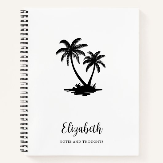 Tropical Palm Tree Personalized ノートブック (正面)
