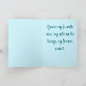 Tropical Palm Tree Personalized Anniversary カード (内部)