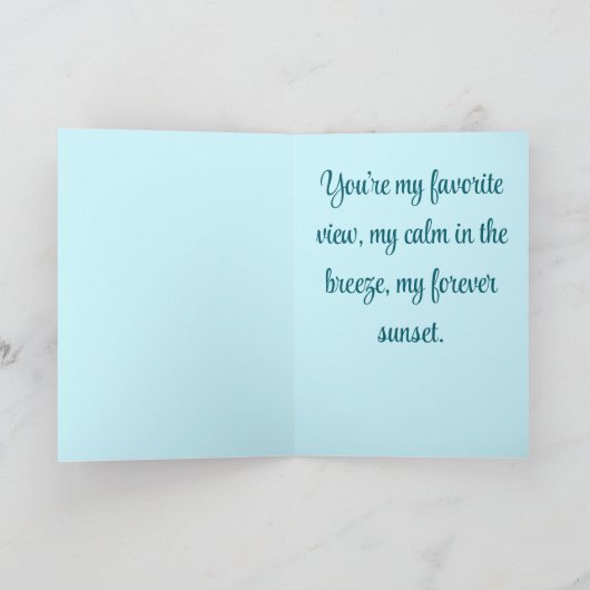 Tropical Palm Tree Personalized Anniversary カード (内部)