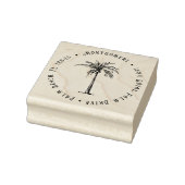 Tropical Palm Tree Personalized Return Address ラバースタンプ (スタンプ)