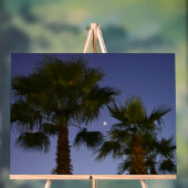 Tropical Palm Tree Wall Art Twilight Coastal アクリルサイン (ニュートラル)