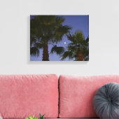 Tropical Palm Tree Wall Art Twilight Coastal キャンバスプリント (インサイチュ (リビング))