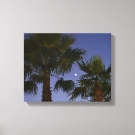Tropical Palm Tree Wall Art Twilight Coastal キャンバスプリント