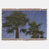 Tropical Palm Tree Wall Art Twilight Coastal スローブランケット (正面)