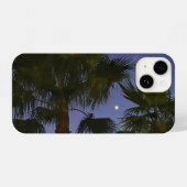 Tropical Palm Tree Wall Art Twilight Coastal iPhoneケース (裏面横)