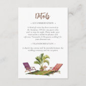 Tropical Palm Tree Wedding Details QR Code エンクロージャーカード (正面)
