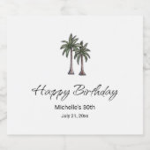 Tropical Palm Trees 30th Birthday Party Elegant スパークリングワインラベル (シングルラベル)