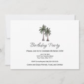 Tropical Palm Trees Beach 30th Birthday Party 招待状 (正面)