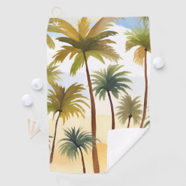 Tropical Palm Trees | Beach Watercolor Painting ゴルフタオル