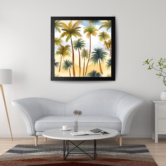 Tropical Palm Trees | Beach Watercolor Painting ポスター